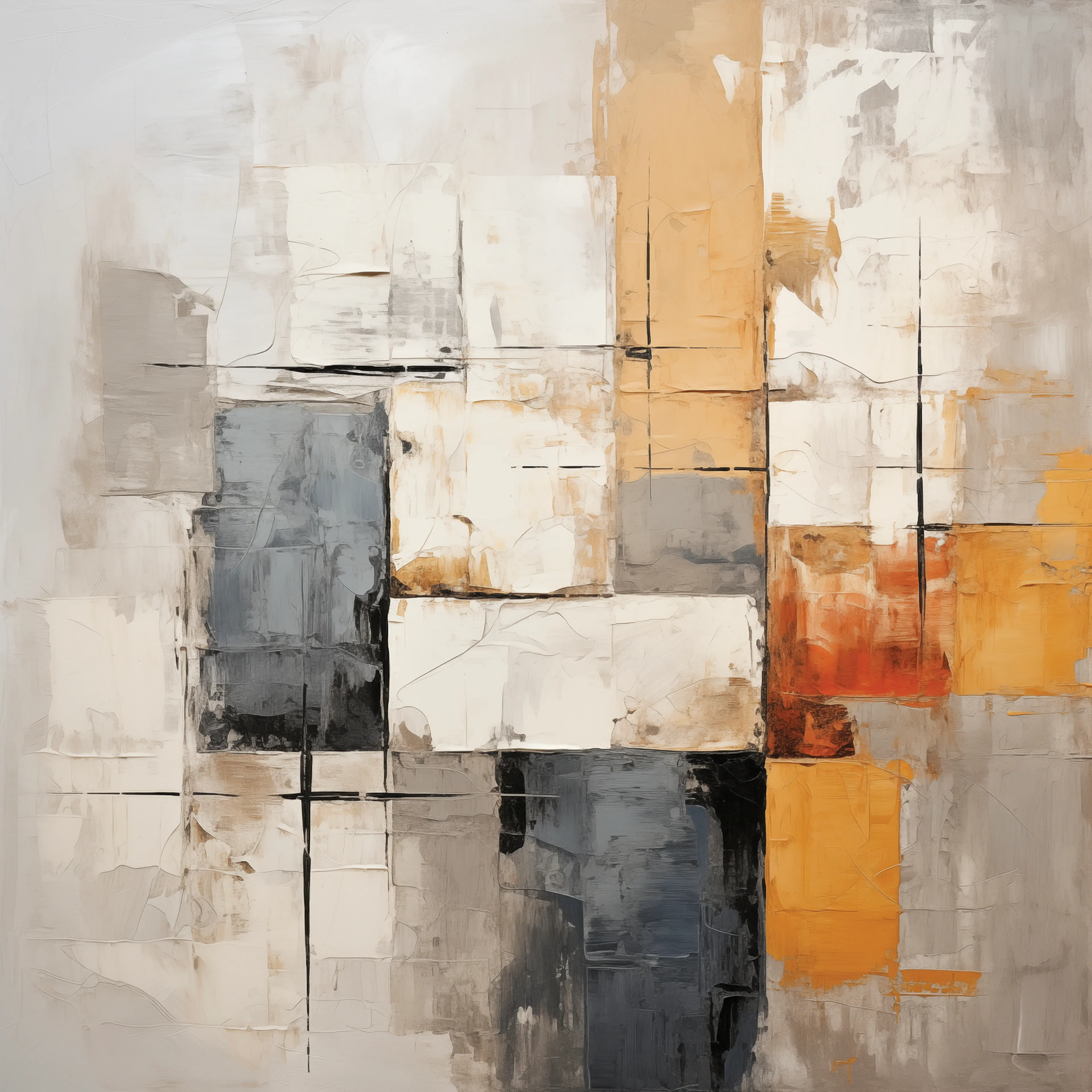 Wandbild 30 x 30 cm Beige, Grey and White III 
