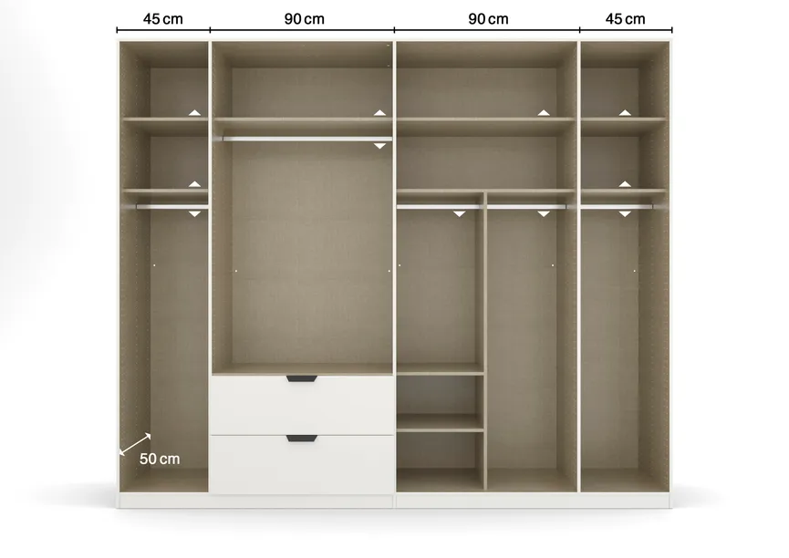 Drehtürenschrank 6-trg. detail