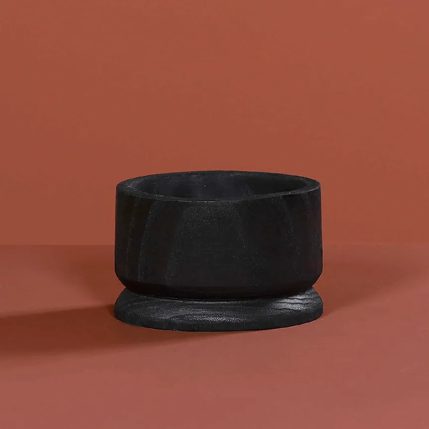 Pflanztopf schwarz S detail