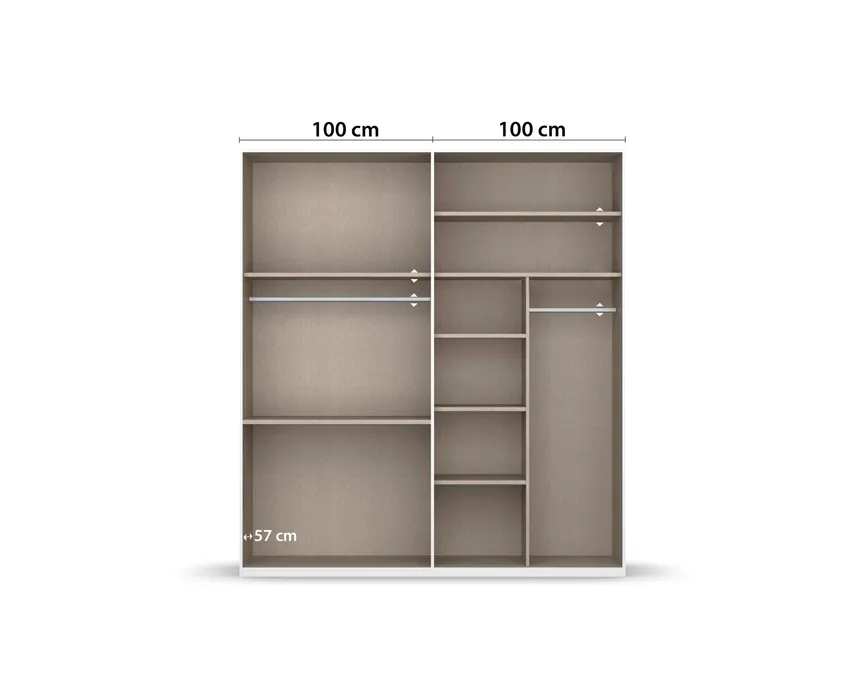 Kombi-Drehtürenschrank 4-trg. detail