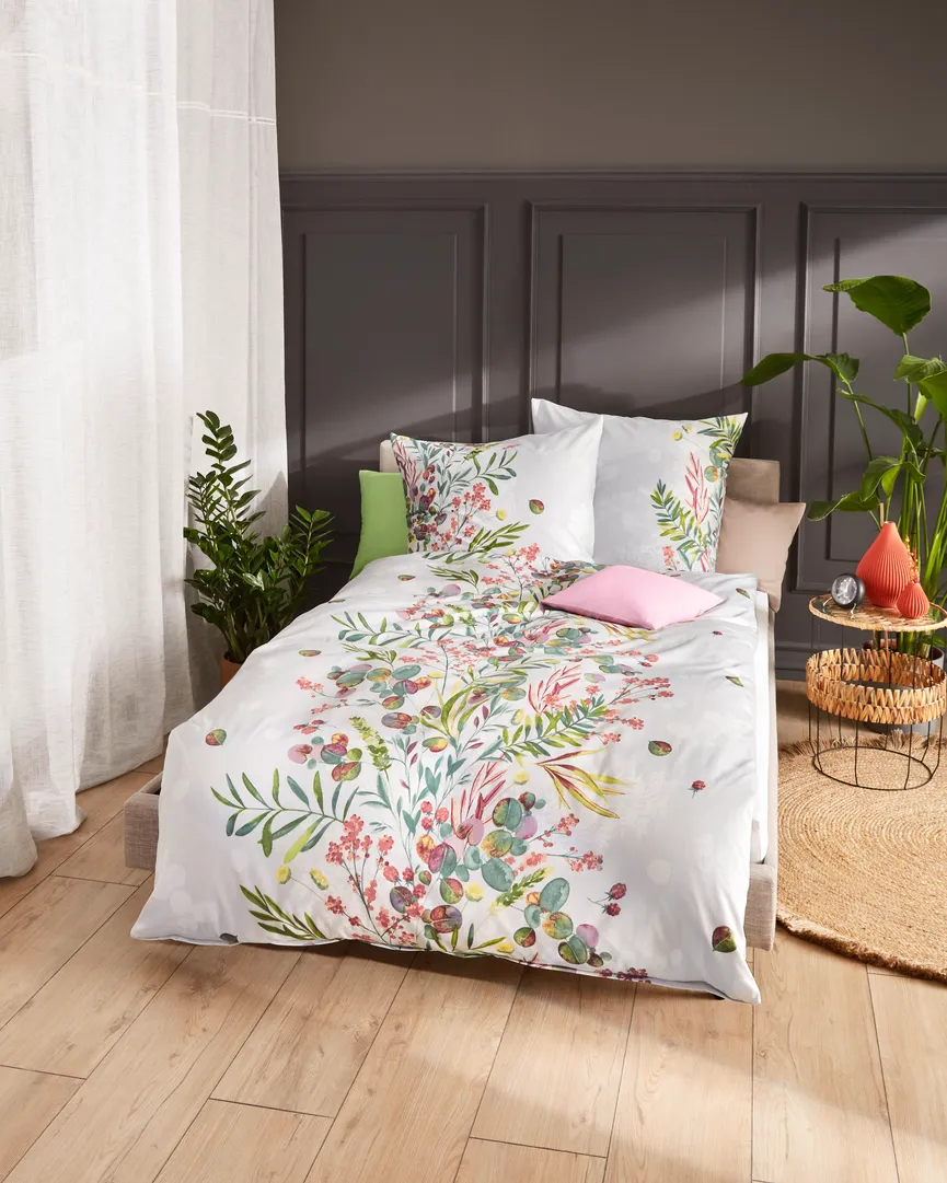 Satin-Bettw. Boho Bouq.135x200 milieu