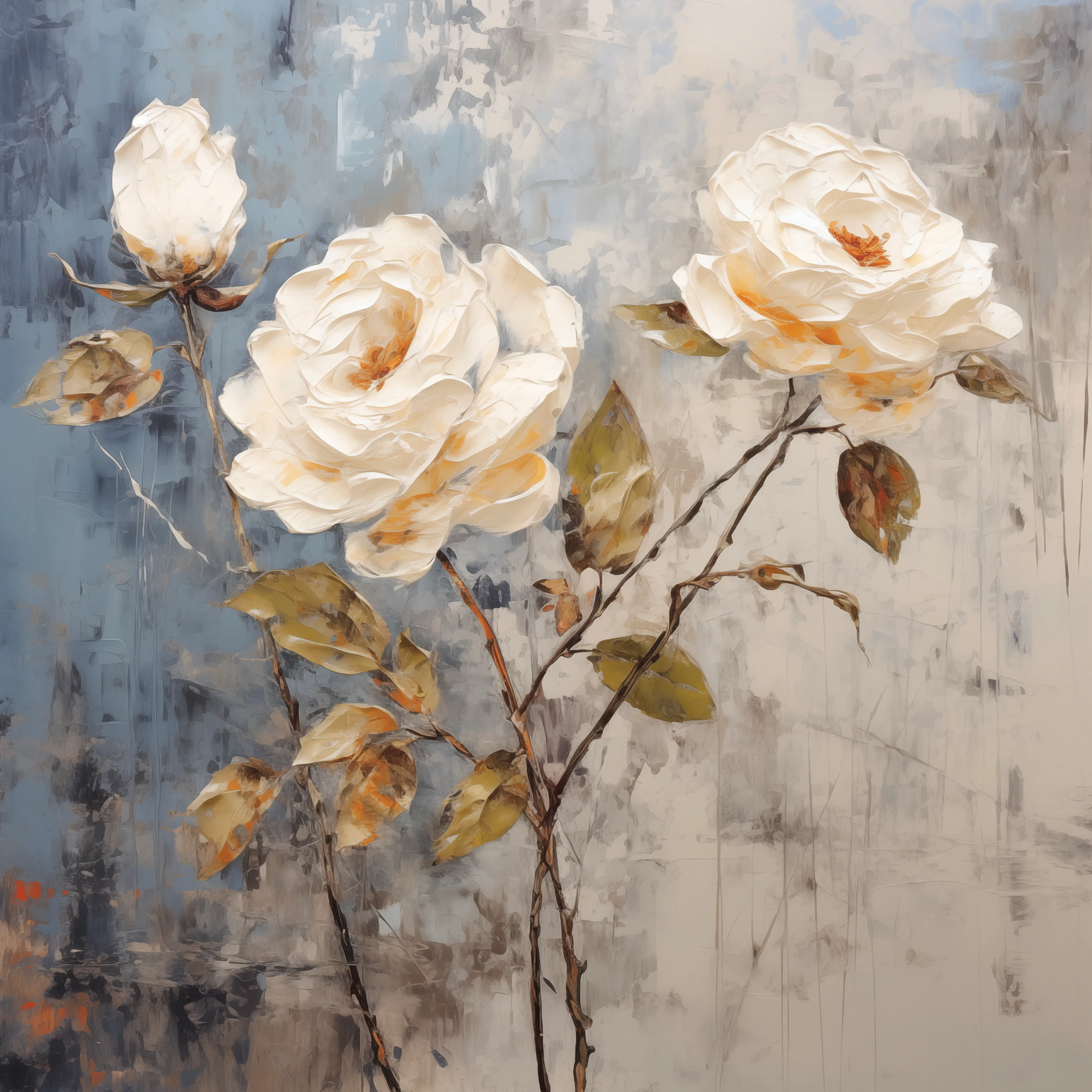 Wandbild 30 x 30 cm Roses On Grey I
