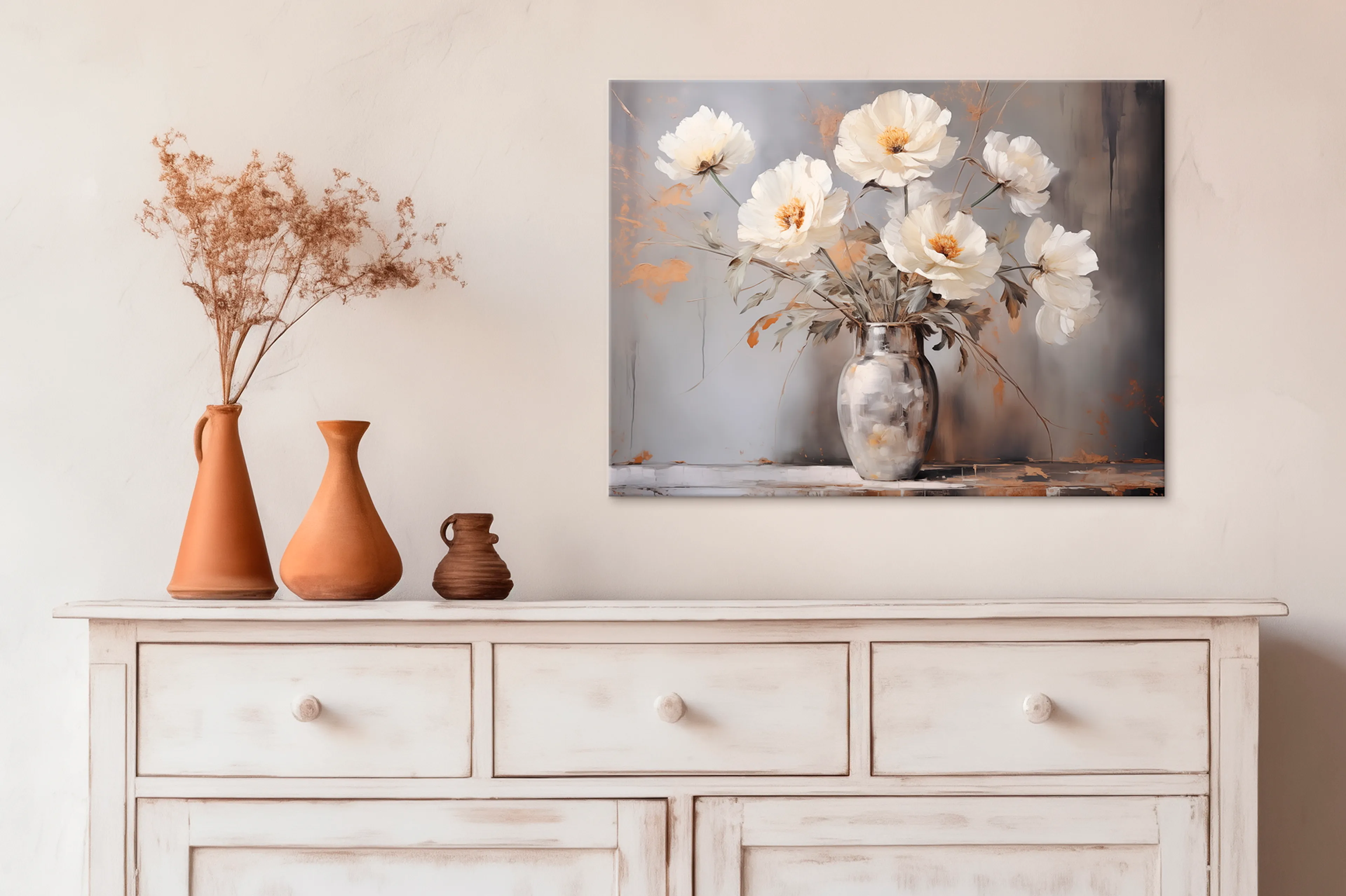 Wandbild 30 x 40 cm Flowers On Grey IV
