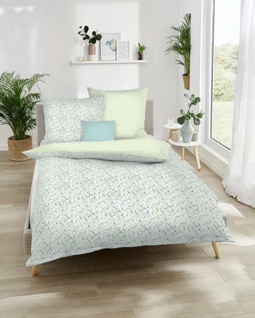 Satin-Bettw. Calico 135x200 milieu