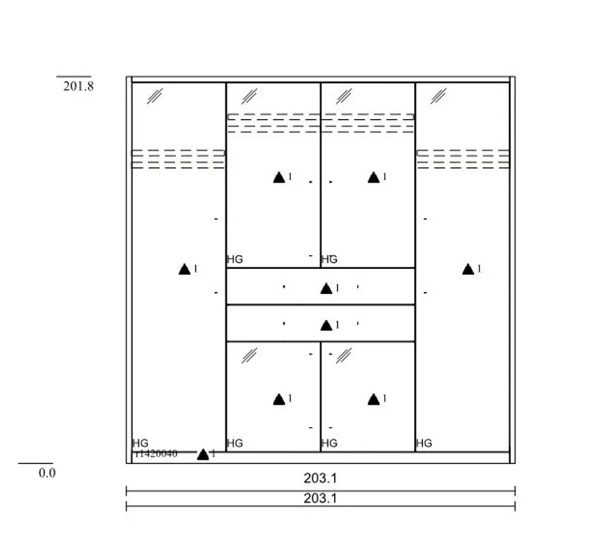 Drehtürenschrank Deluxe detail