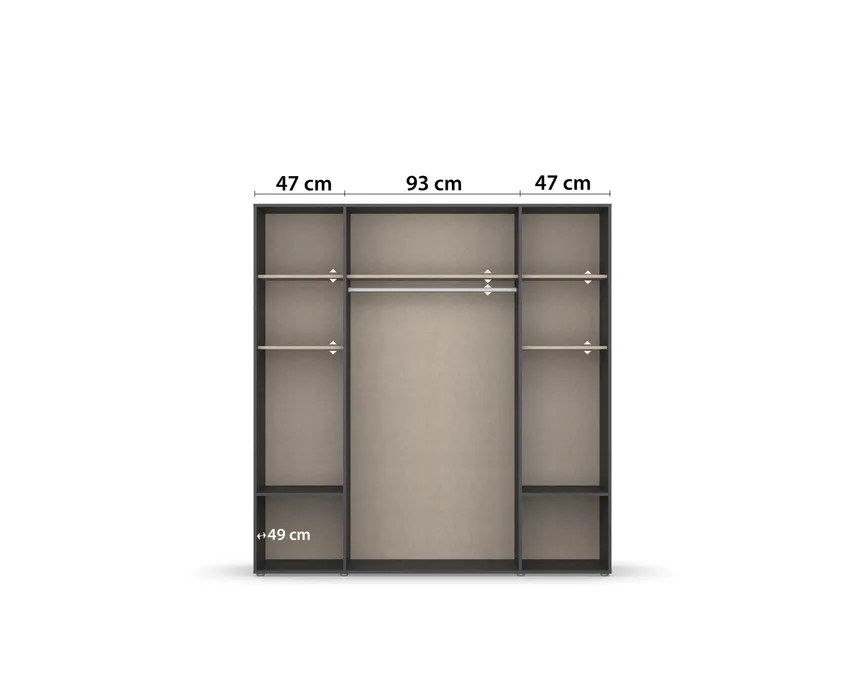 Drehtürenschrank 4-trg. detail