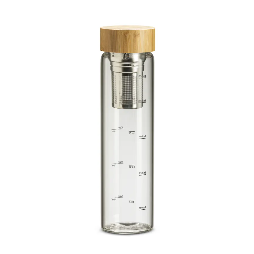 Glasflasche mit Deckel, detail