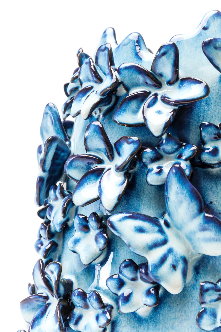 Vase "Butterflies" S blau detail