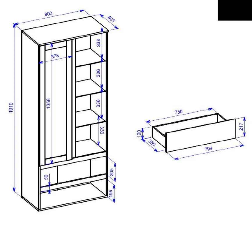 Vitrine 1T/1GS/2S detail