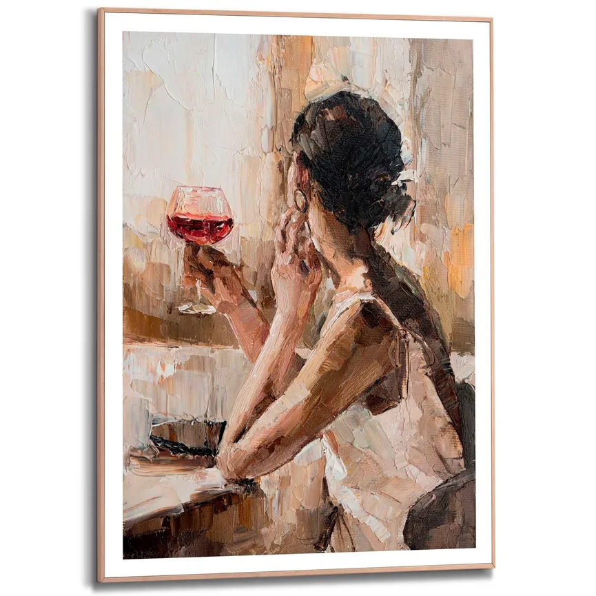 Bild gerahmt "Drinking Wine" hauptaufnahme