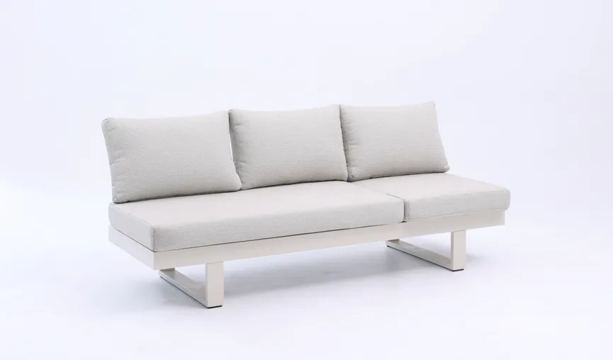 Sofaliege Creme Aluminium detail