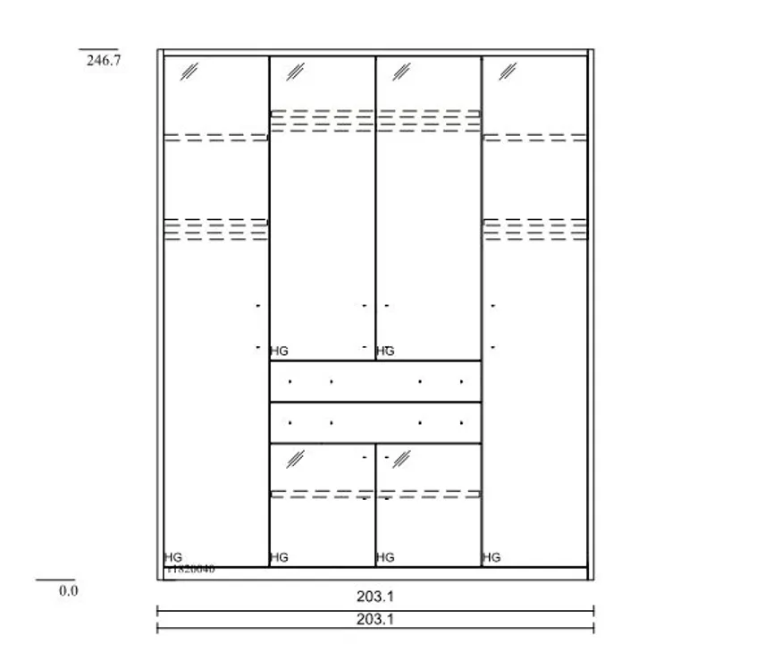 Drehtürenschrank Deluxe detail