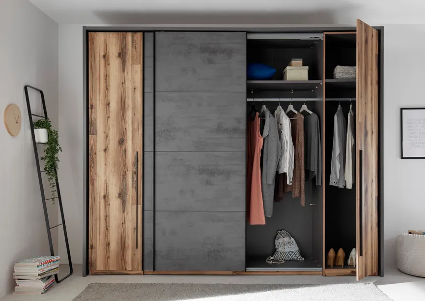 Schwebe-/Drehtürenschrank detail