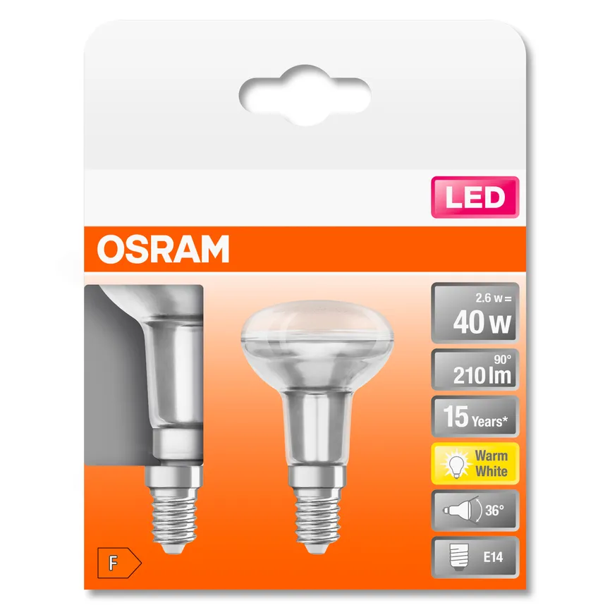 E14/2,6 Watt LED R50 2er-Pack detail