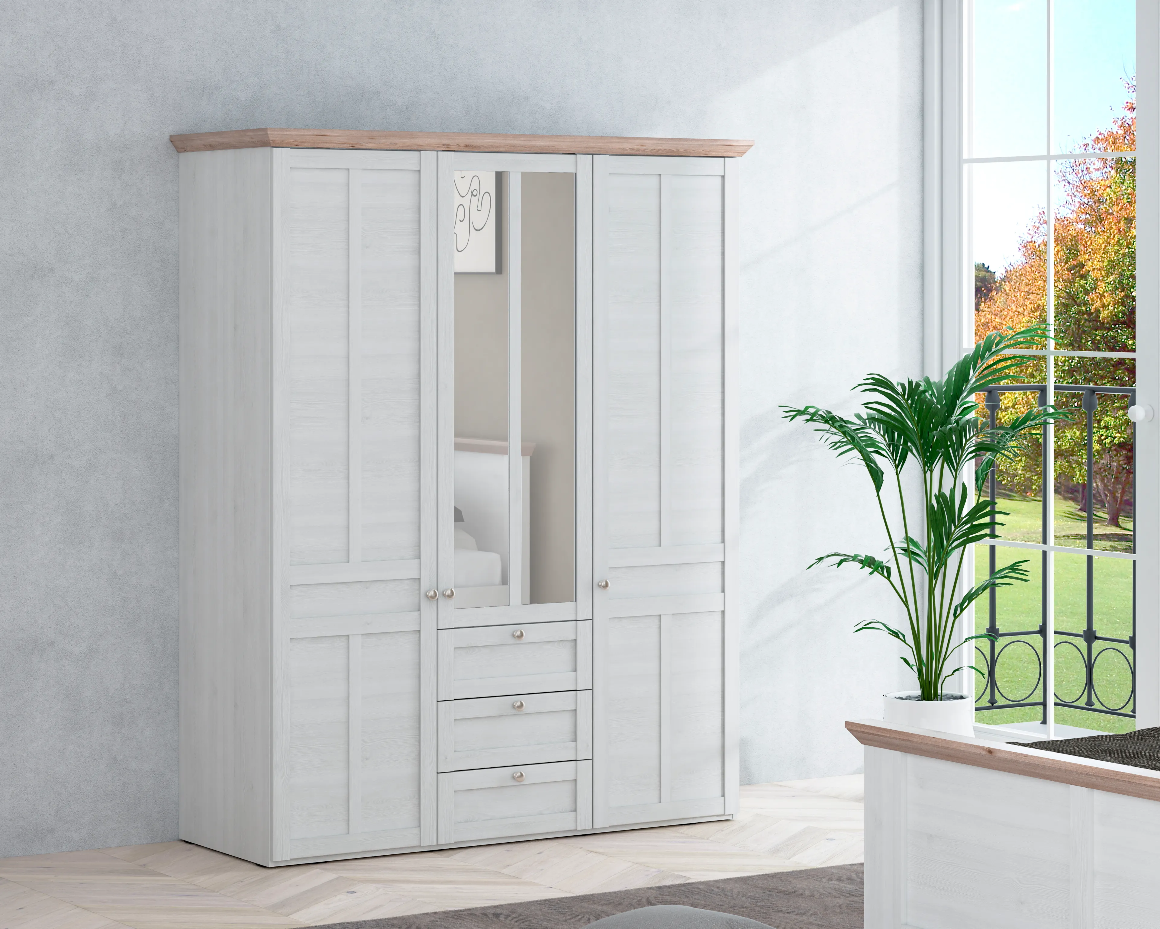 Kleiderschrank Iloppa SZ 155 x 193 cm