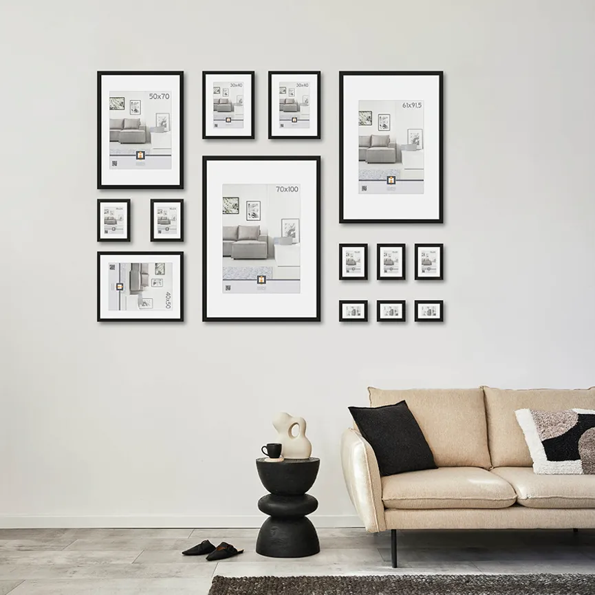 Rahmen "Livorno" schwarz milieu