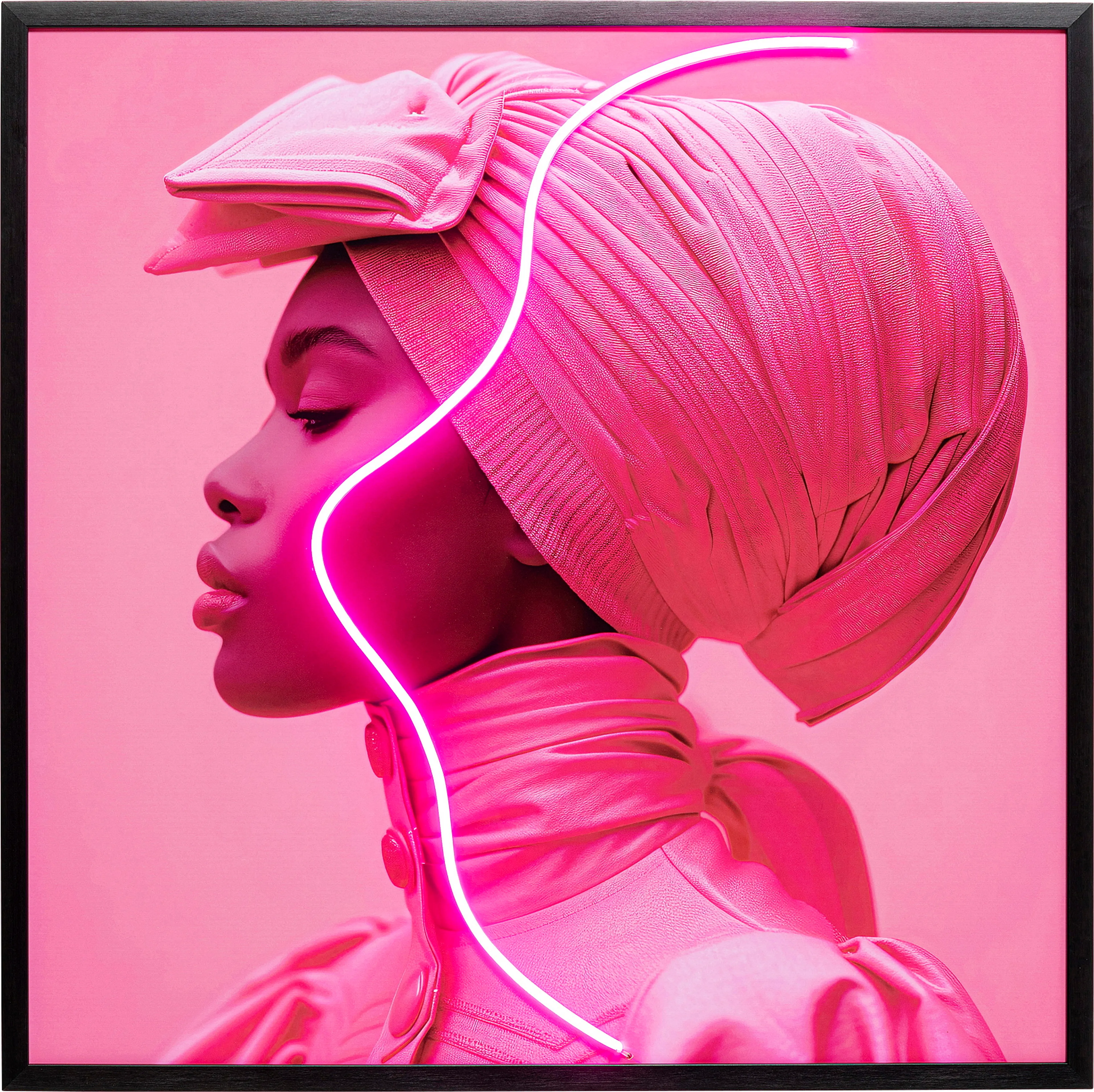 LED-Wandbild 80 x 80 cm Pink Woman