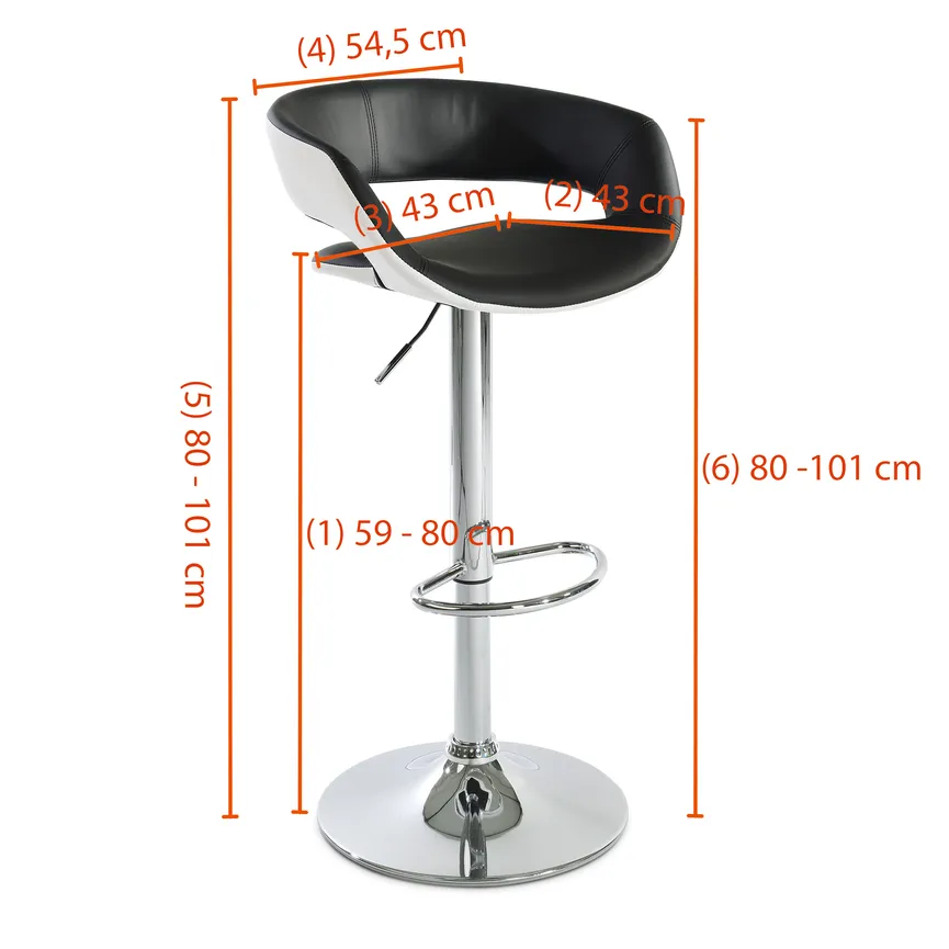 Barhocker Lederoptik dimensionsmarker