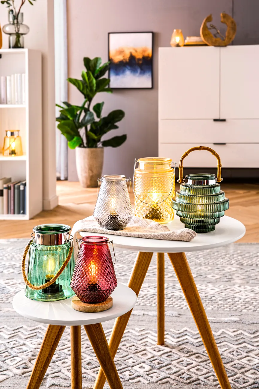 Laterne mit Henkel grau material_farbe