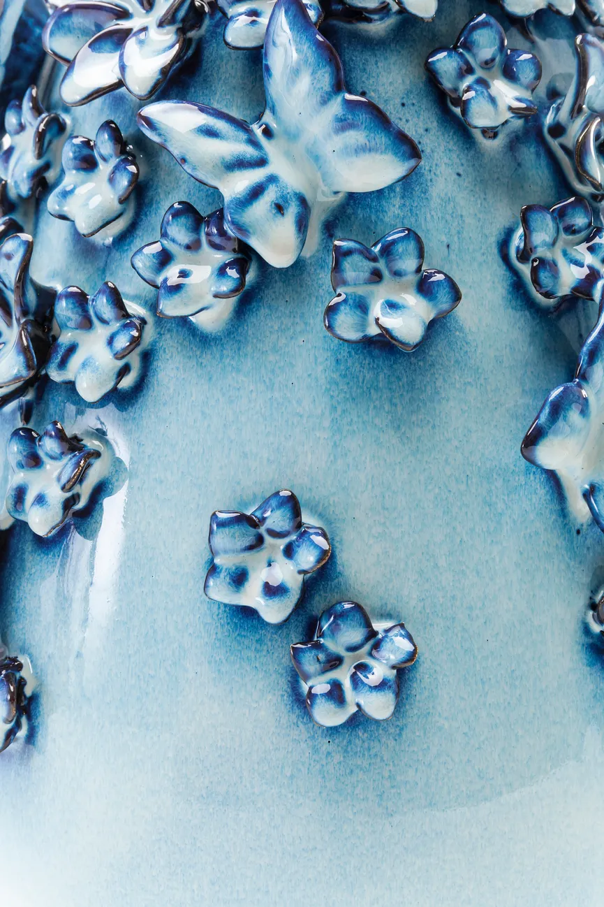 Vase "Butterflies" S blau detail