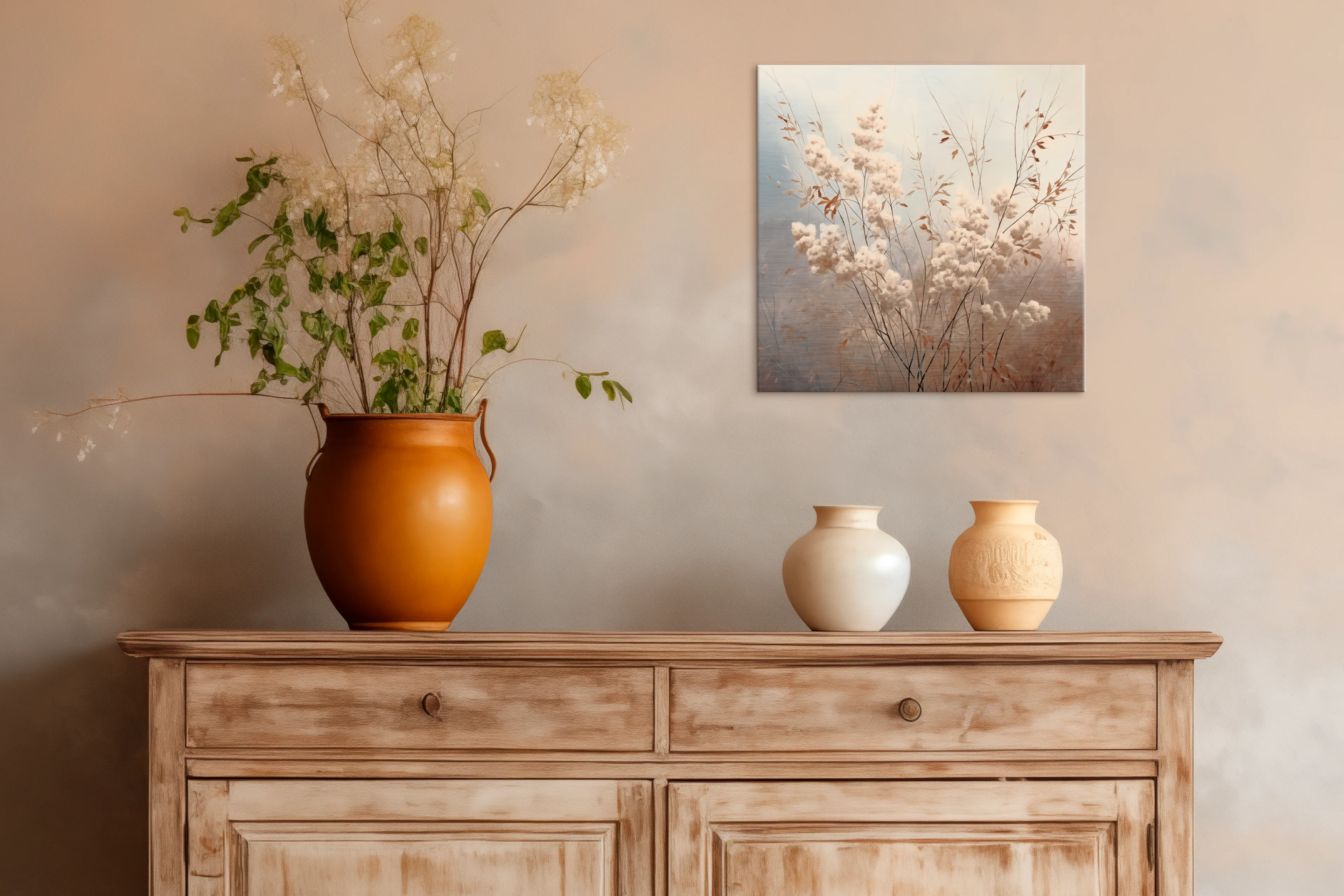 Wandbild 30 x 30 cm Soft Nature On Silver I 
