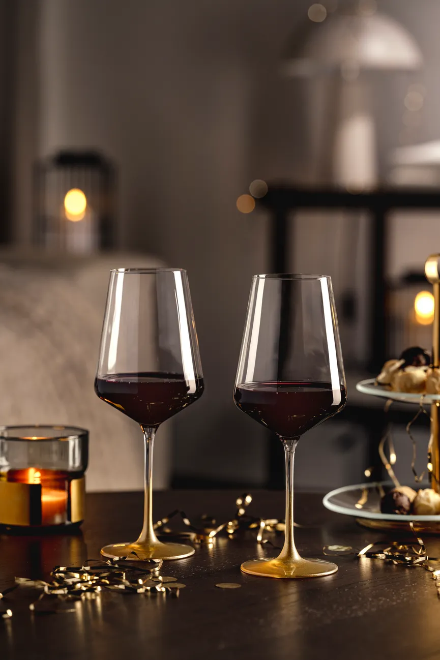 Weinglas 2er-Set gold milieu