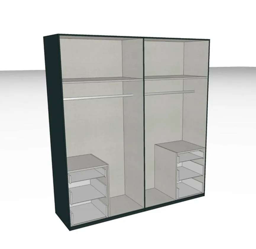 Drehtürenschrank 4-trg. detail