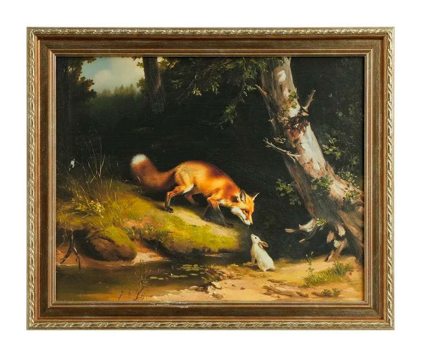 Ölgemälde "The Fox" grün hauptaufnahme