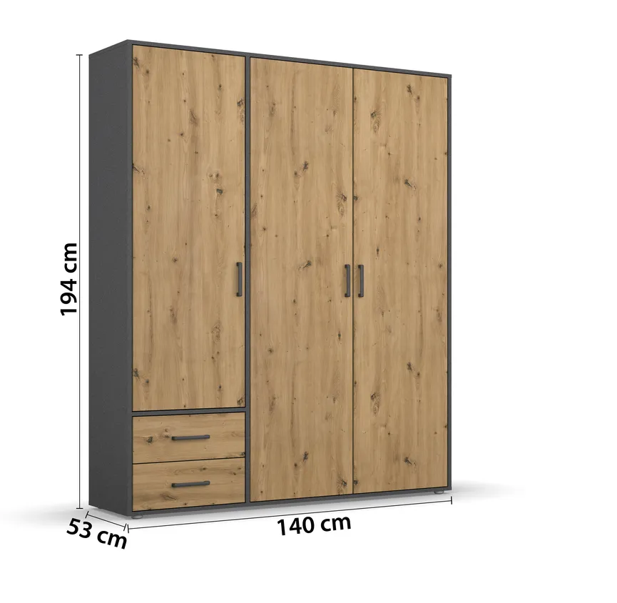 Drehtürenschrank 3-trg. detail