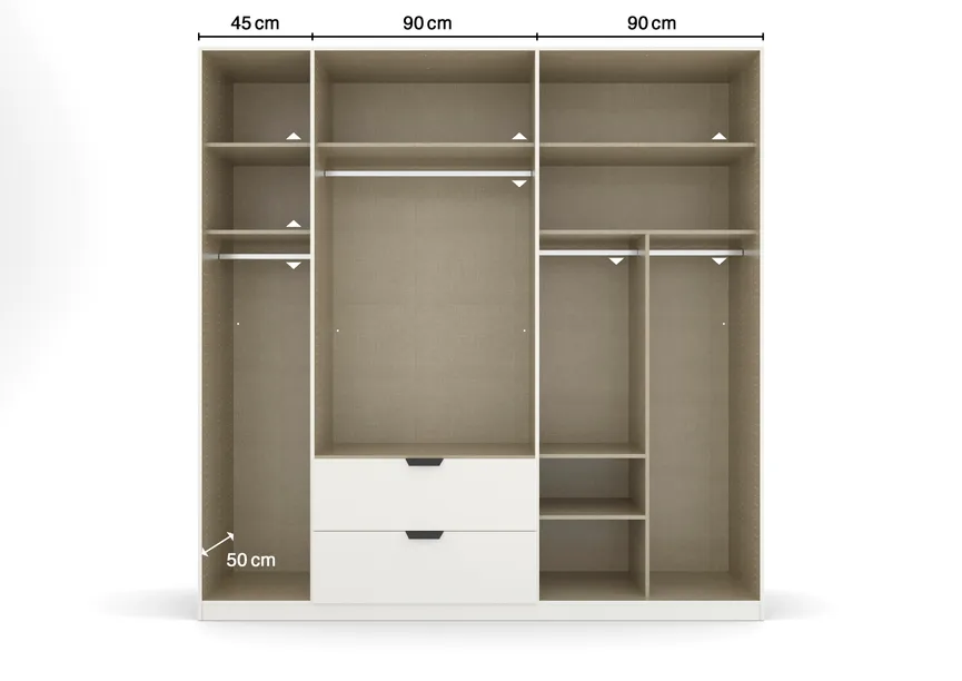 Drehtürenschrank 5-trg. detail