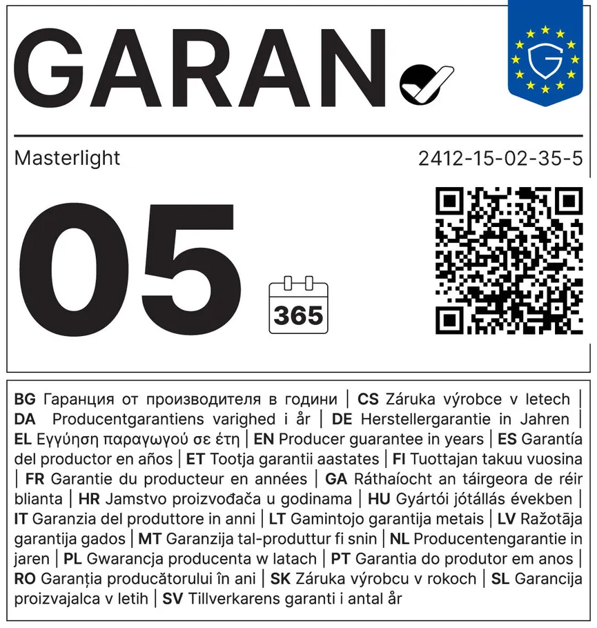 Pendelleuchte "Talana" garantielabel
