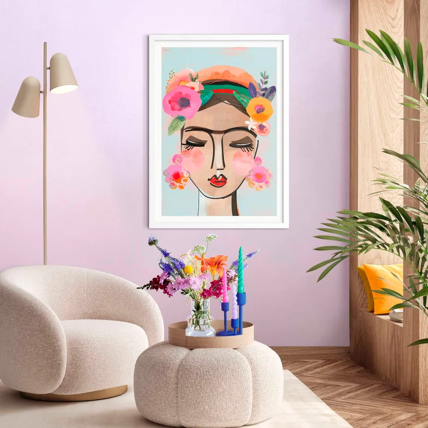 Bild gerahmt "Colourful Face" milieu