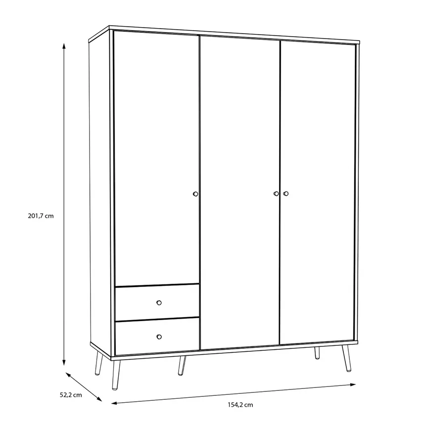 Kleiderschrank 3-trg. detail