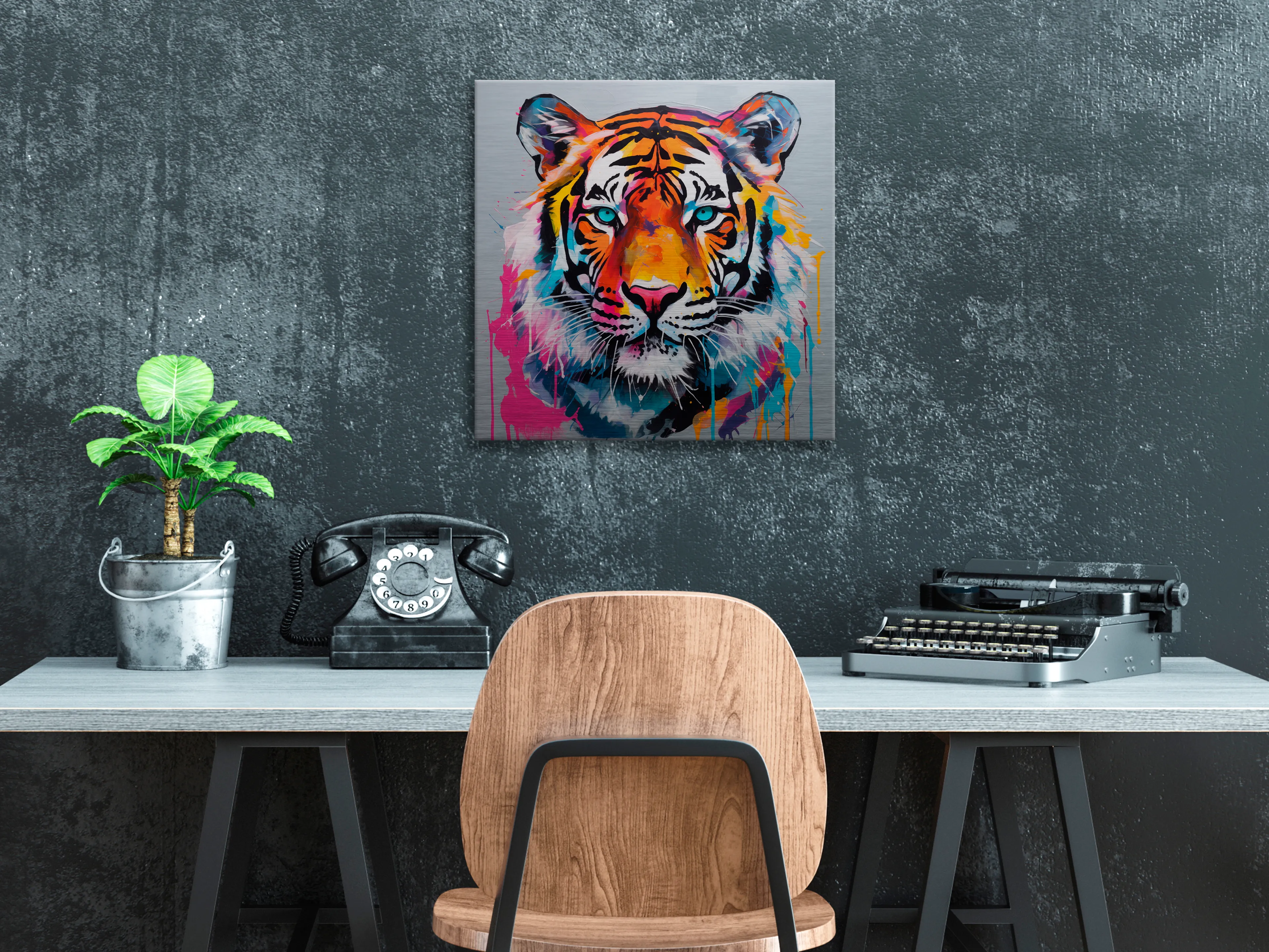 Wandbild 50 x 50 cm Coloured Tiger I
