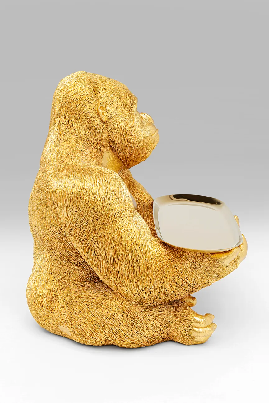 Figur "Gorilla Butler" gold detail