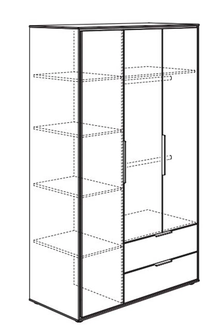 Kleiderschrank 3-trg. detail