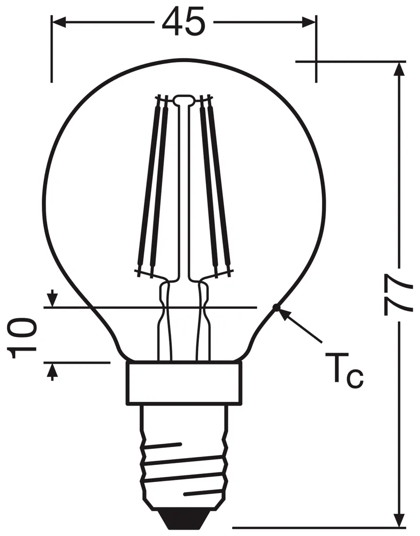 E14/2,9W LED Birne DIM detail