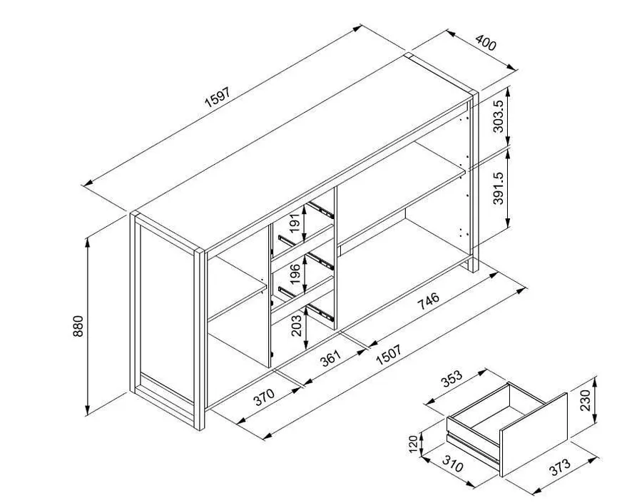 Sideboard 3T/3S detail