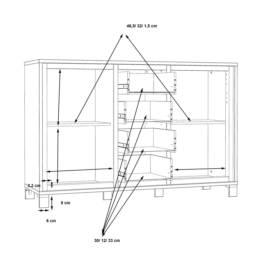 Kommode 2T/4S detail