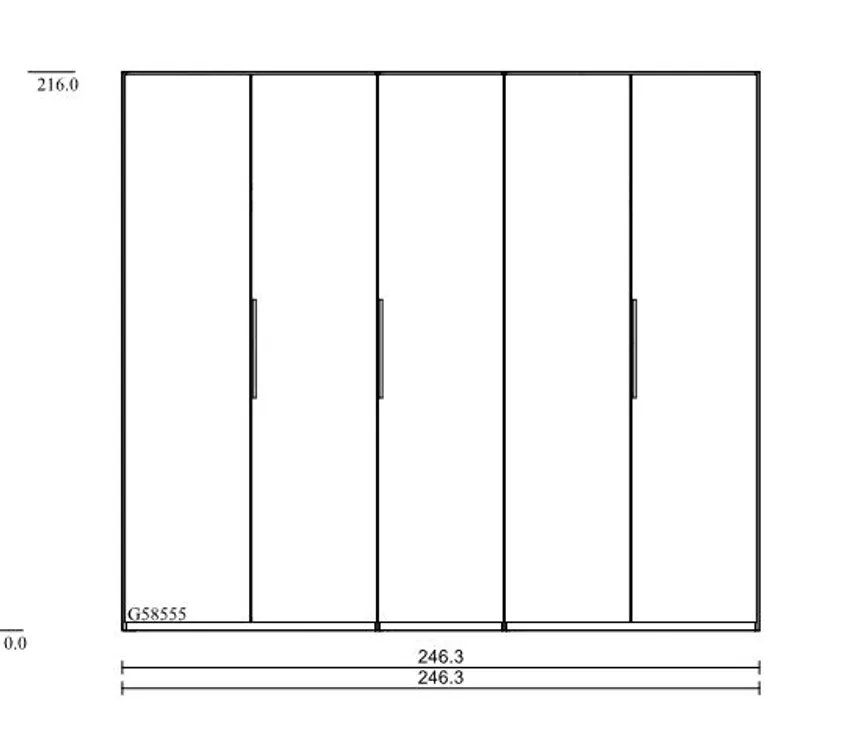Drehtürenschrank 5-trg. detail