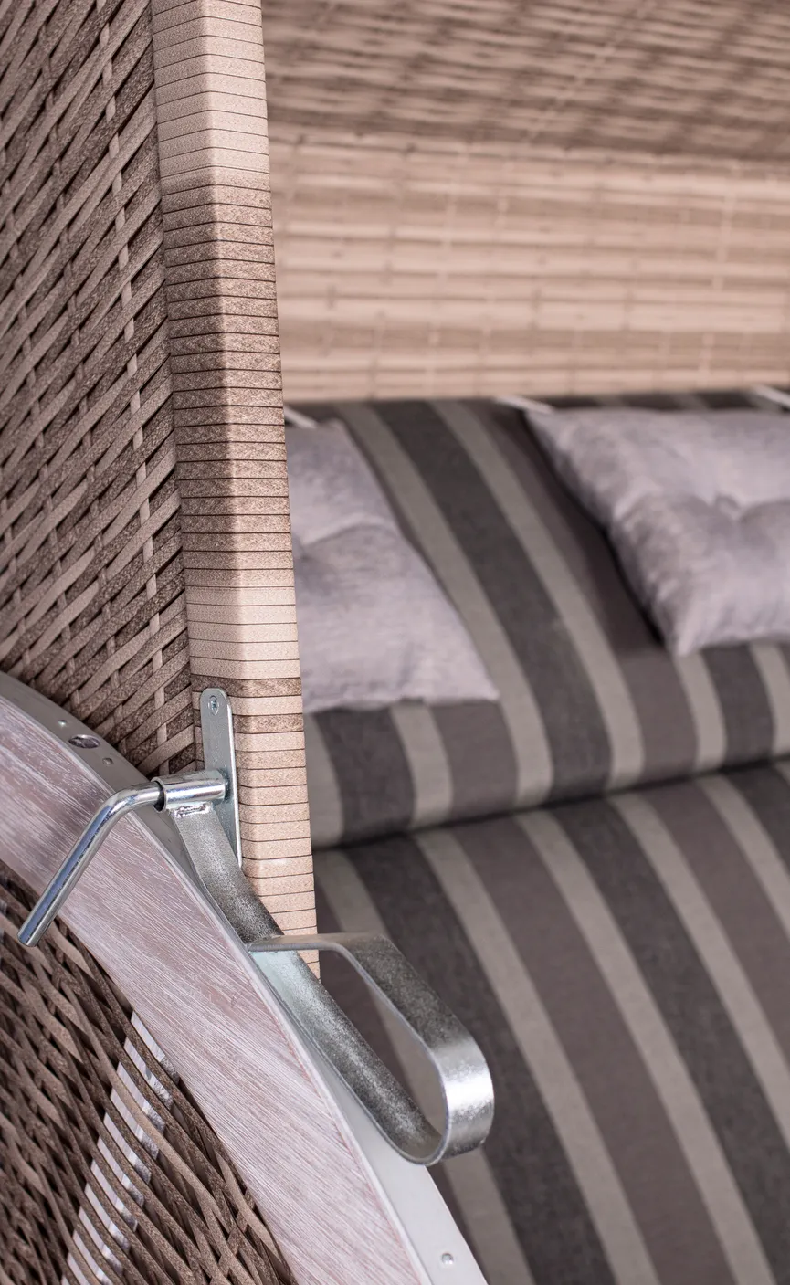 ** Strandkorb Weiß Kubu detail