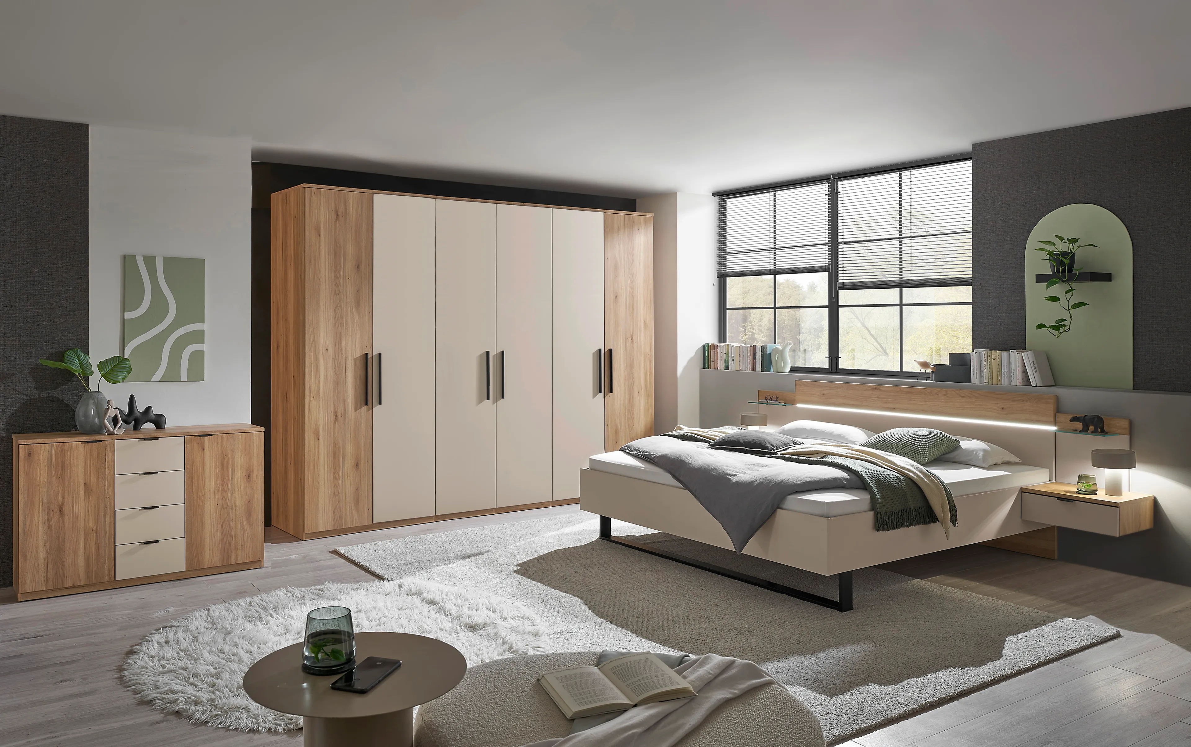 Bett mit Nachttischen Danao 180 x 200 cm
