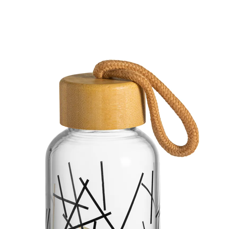 Glasflasche m Holzdeckel 550ml detail