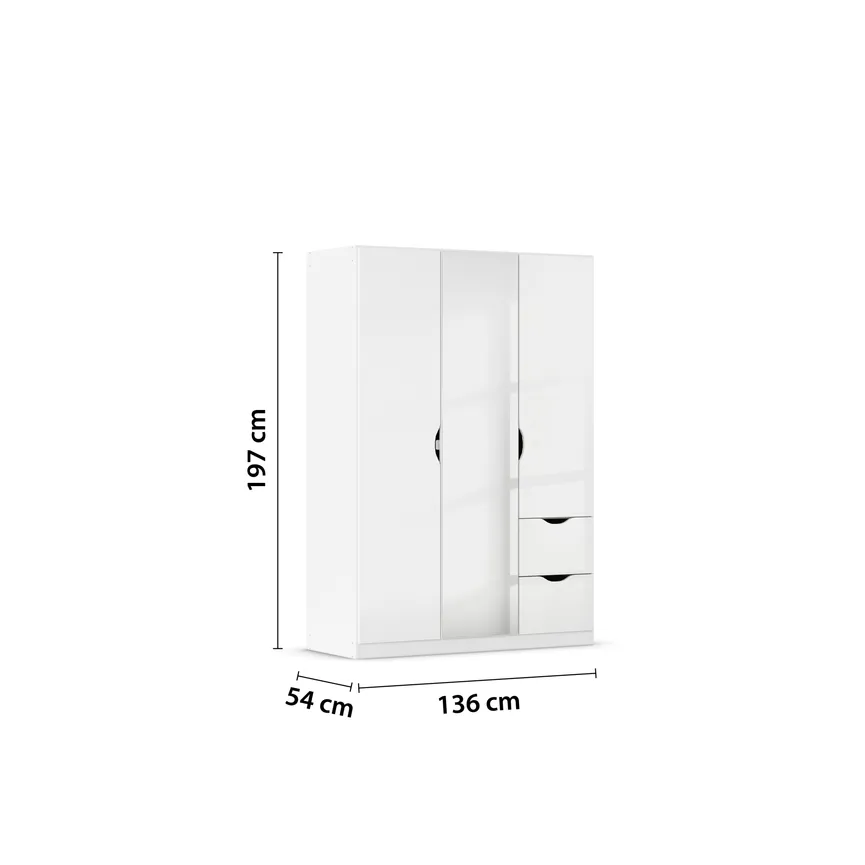 Drehtürenschrank 3-trg. detail