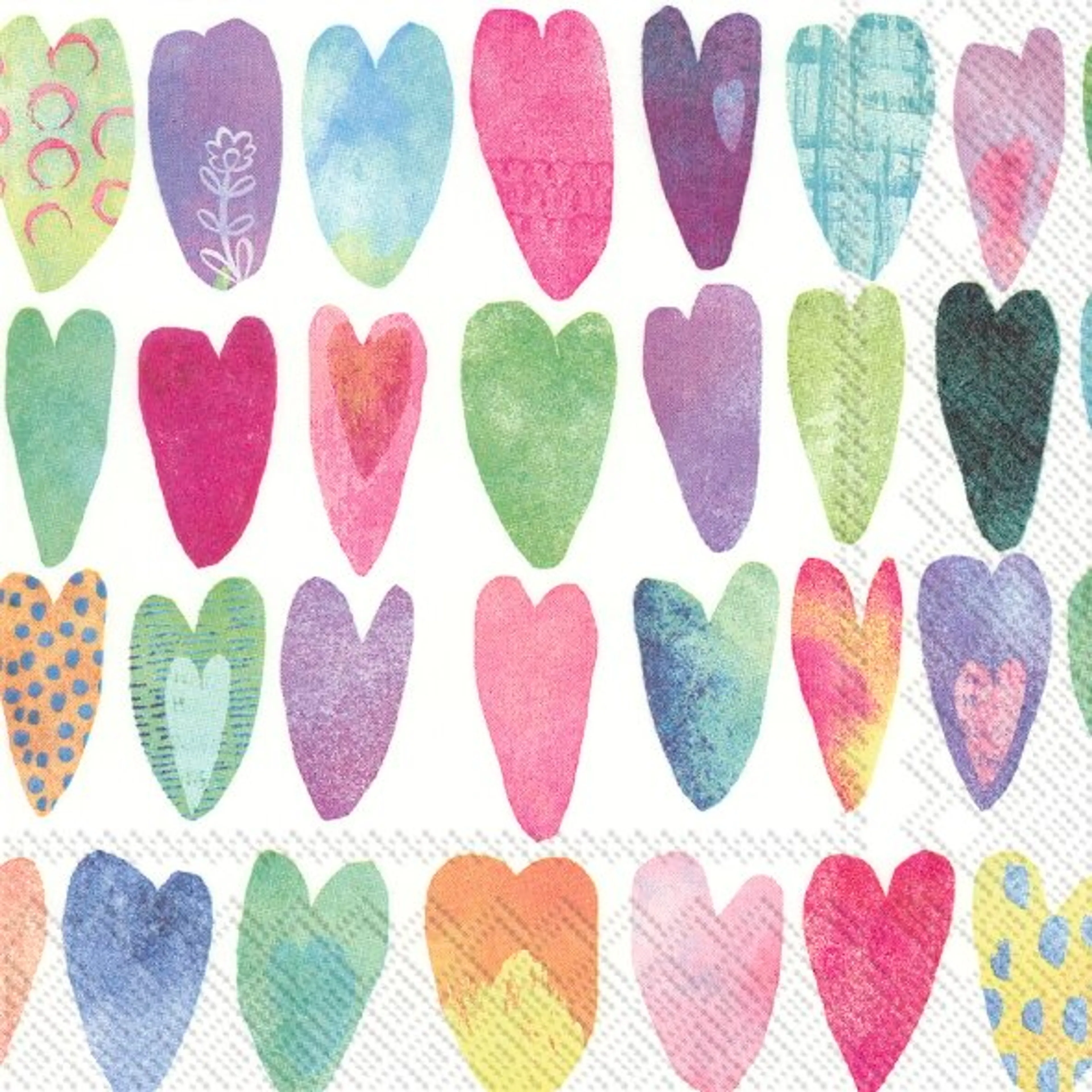 Serviette Rainbow Hearts 20tlg.
