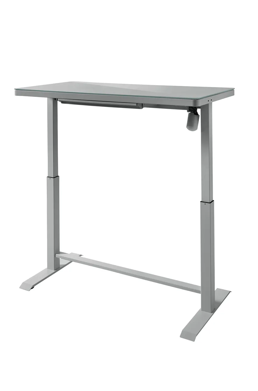 Schreibtisch grau detail