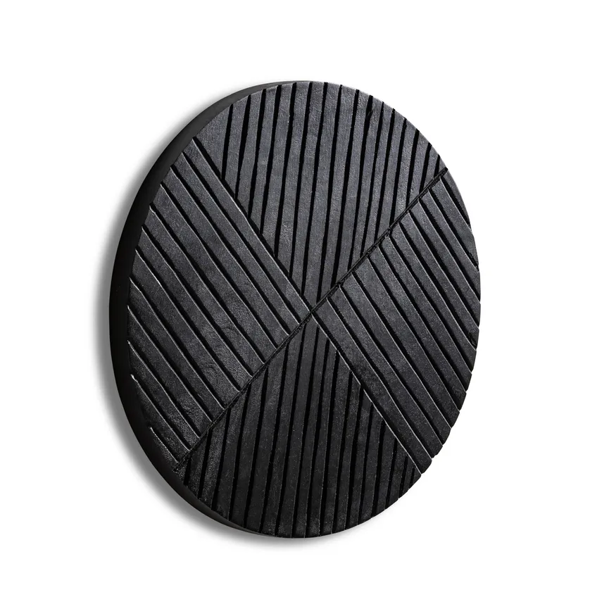 Wanddeko M rund schwarz detail