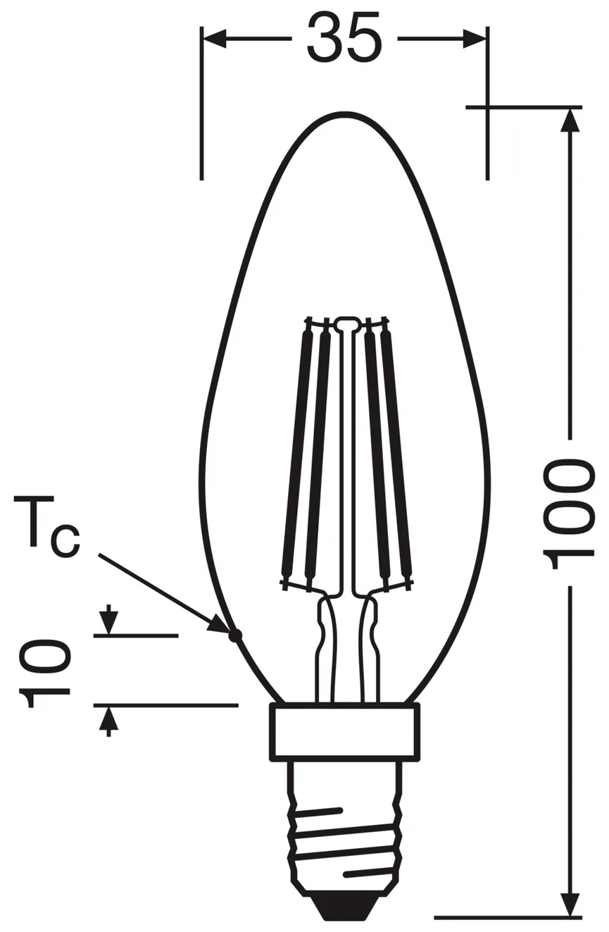 E14/5,9W LED Kerze dimmbar detail
