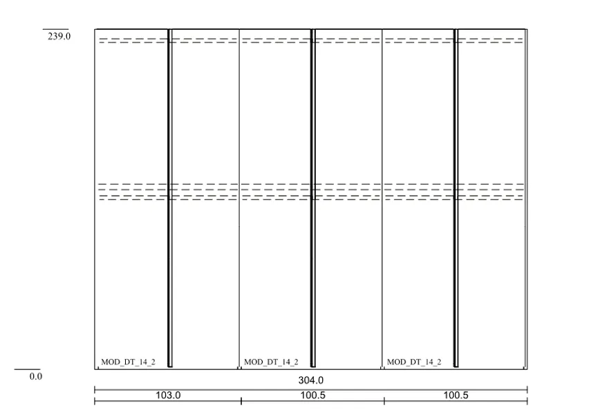 Drehtürenschrank 6-trg. detail