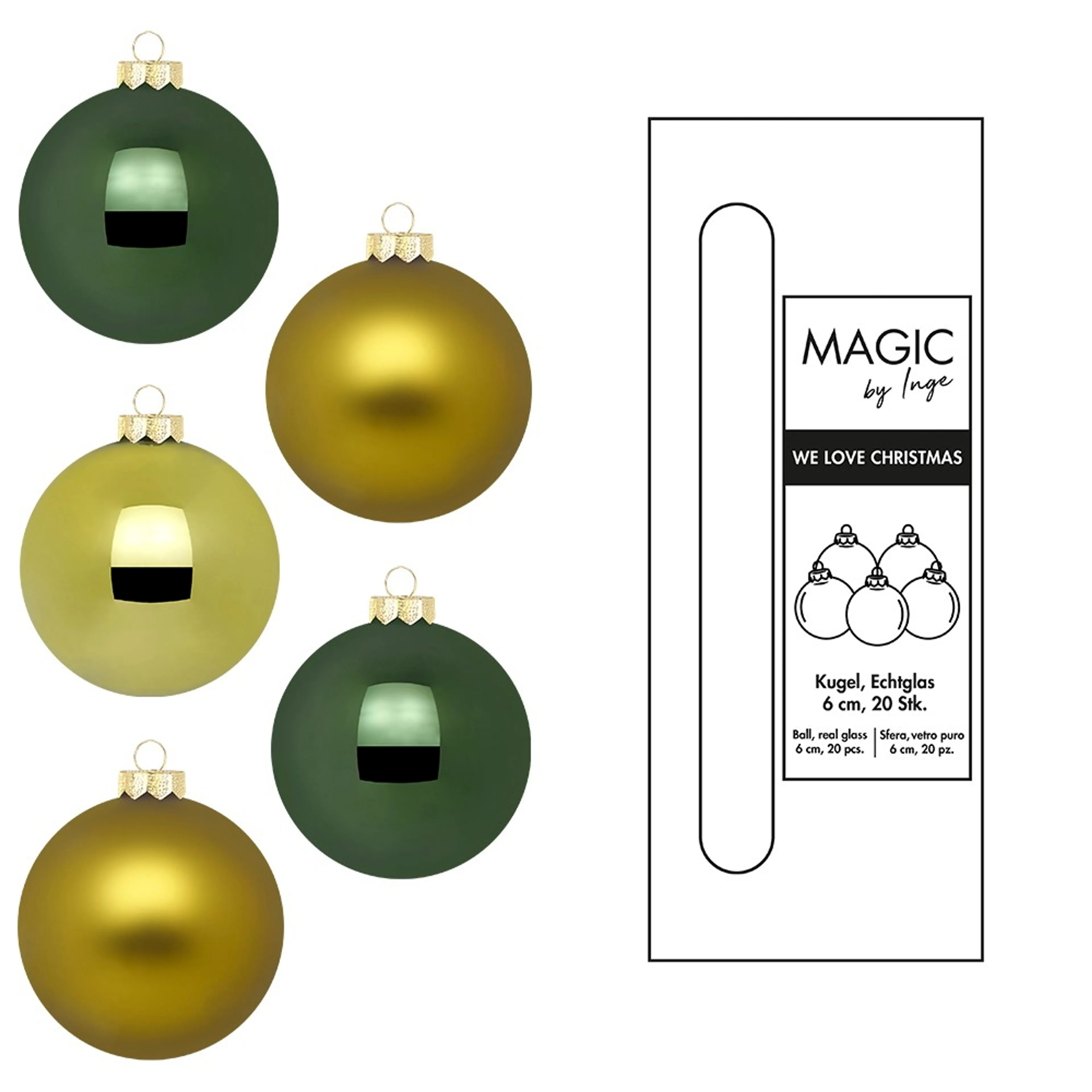 Weihnachtskugel Grün 20tlg.